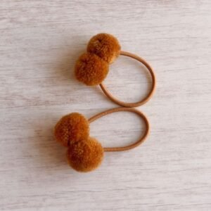 Elásticos Pom pom café